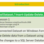 Lesson 3 – Disconnected DataSet / DataAdapter Lesson 3 – Disconnected DataSet / DataAdapter