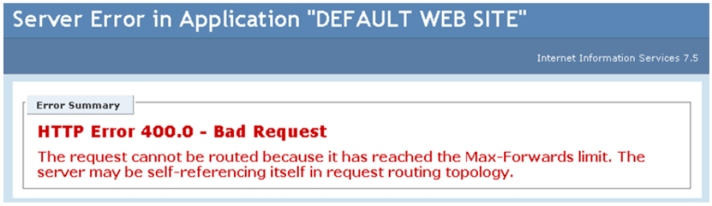 Application Request Routing (ARR) – HTTP Error 400.0 – Bad Request ...