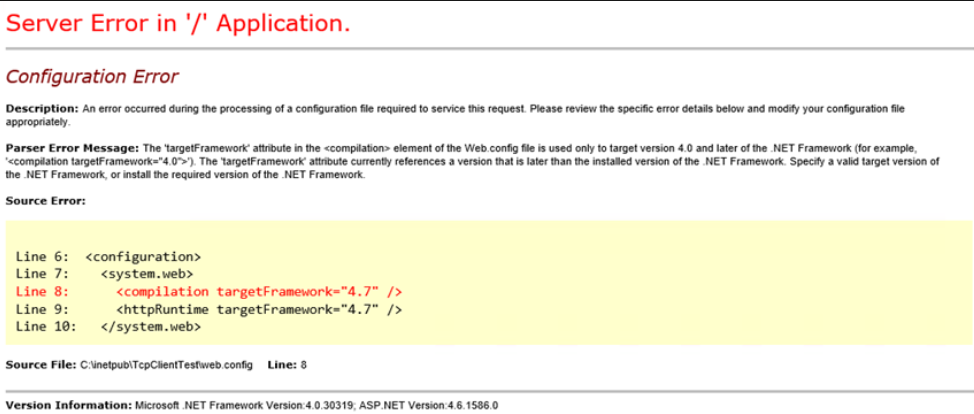 Problem occurred during. A configuration Error occurred айфон. This application requires one of the following Versions of the .net Framework 4.0.30319. Post Error occurs. На печати Error configuration.